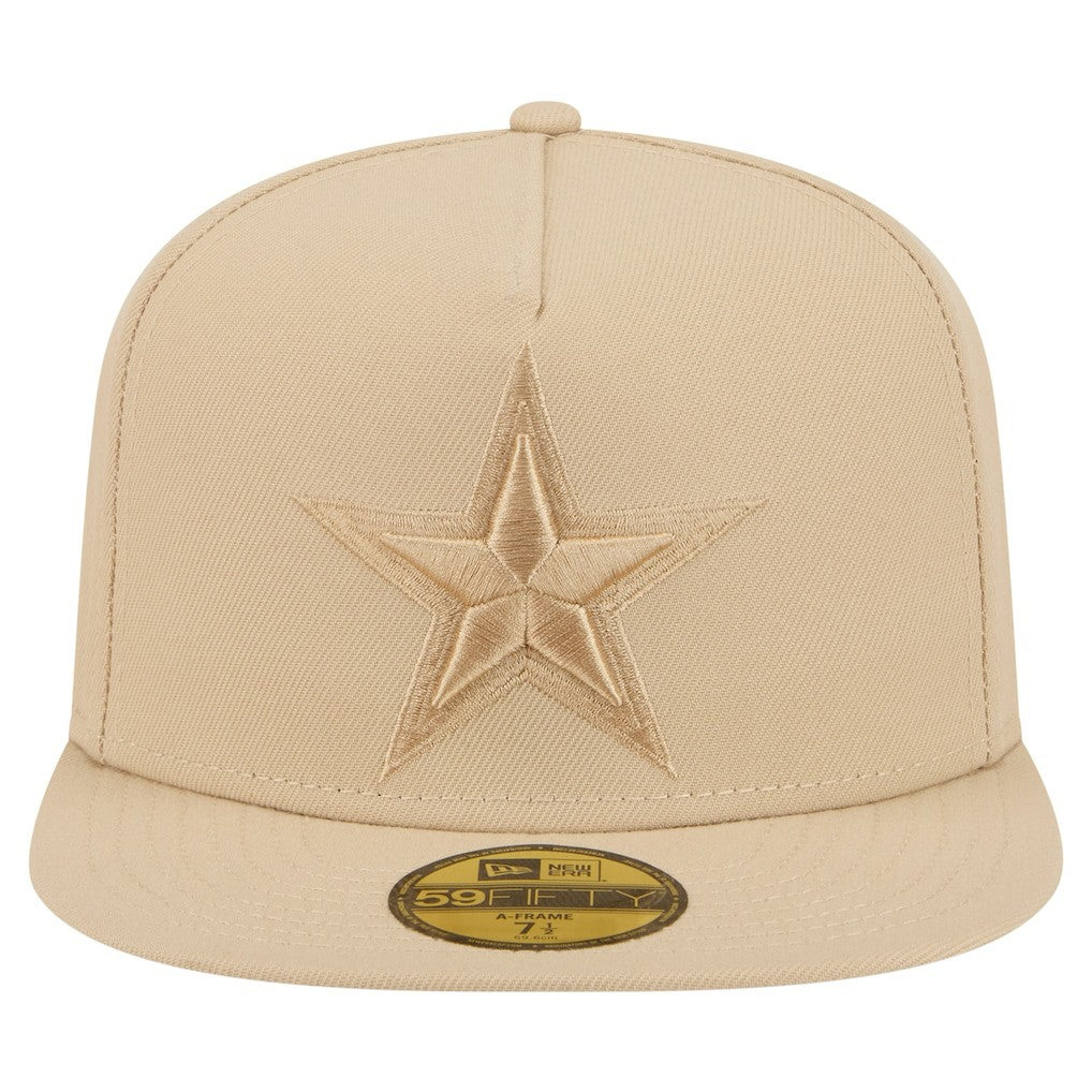 Dallas Cowboys New Era Color Pack A-Frame 59FIFTY Fitted Hat Light Beige - NFL