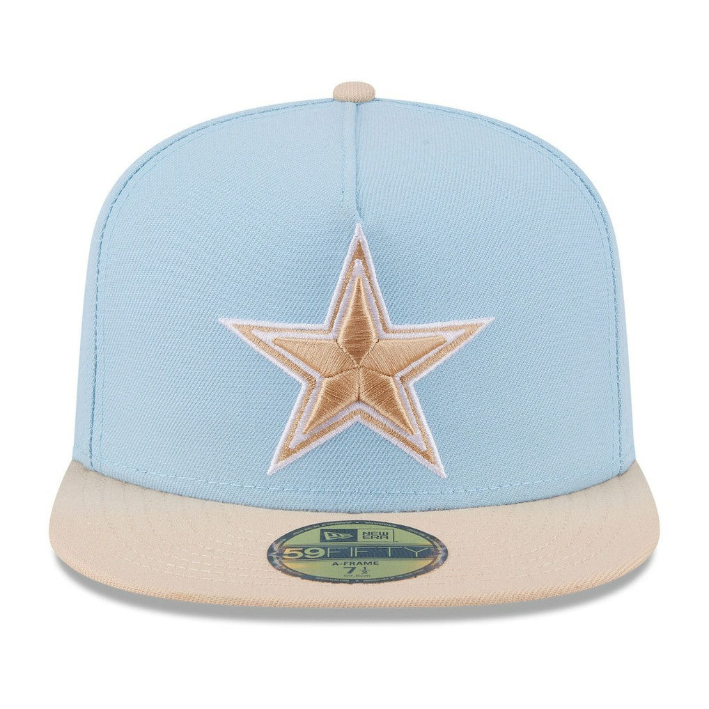 Dallas Cowboys New Era Two-Tone Color Pack A-Frame 59FIFTY Fitted Hat Light Blue/Light Beige - NFL