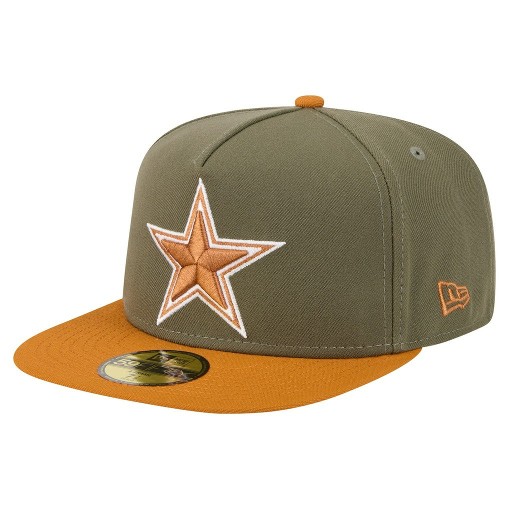 Dallas Cowboys New Era 2-Tone Color Pack A-Frame 59FIFTY Fitted Hat Olive/Brown - NFL