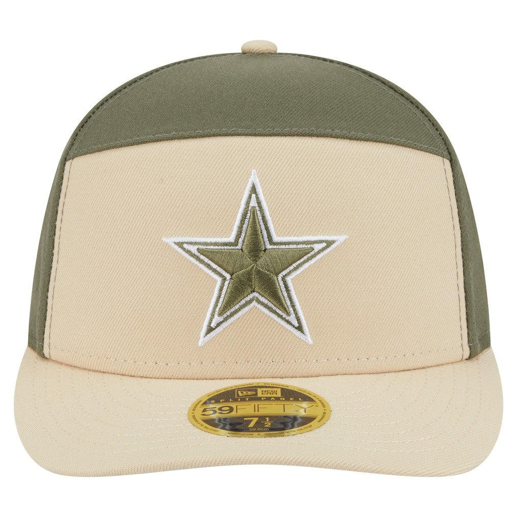 Dallas Cowboys New Era 2-Tone Color Pack Split Panel 59FIFTY Fitted Hat Light Beige/Olive - NFL
