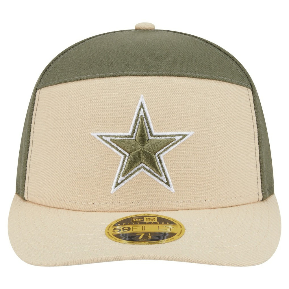 Dallas Cowboys New Era 2-Tone Color Pack Split Panel 59FIFTY Fitted Hat Light Beige/Olive - NFL