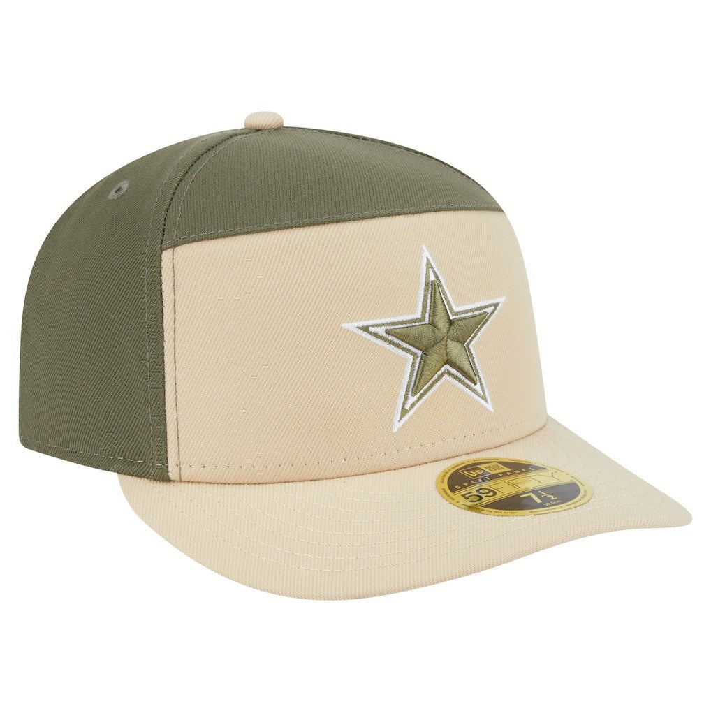 Dallas Cowboys New Era 2-Tone Color Pack Split Panel 59FIFTY Fitted Hat Light Beige/Olive - NFL