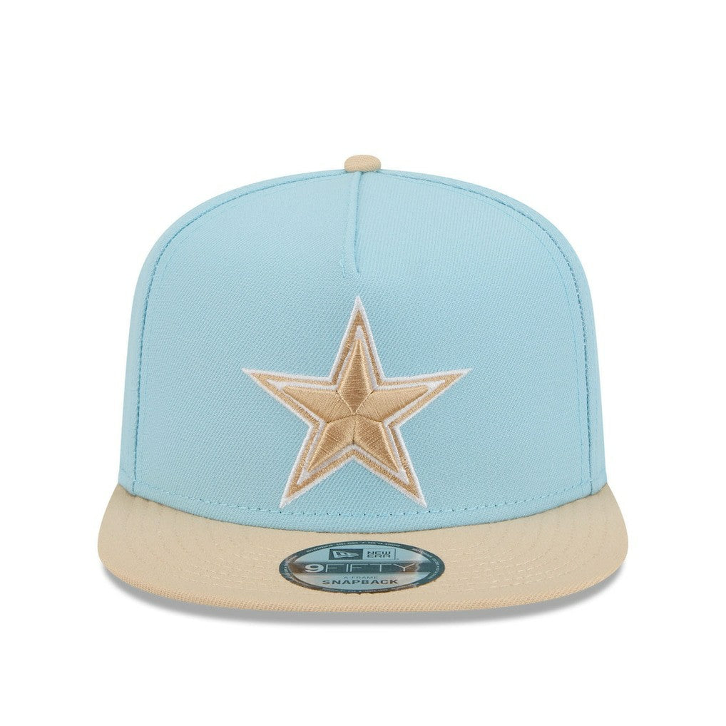 Dallas Cowboys New Era Two-Tone Color Pack A-Frame 9FIFTY Snapback Hat Light Blue/Brown - NFL