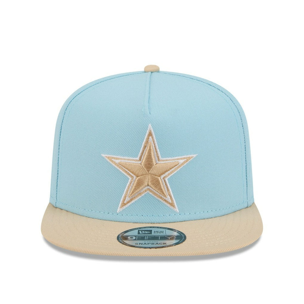 Dallas Cowboys New Era Two-Tone Color Pack A-Frame 9FIFTY Snapback Hat Light Blue/Brown - NFL