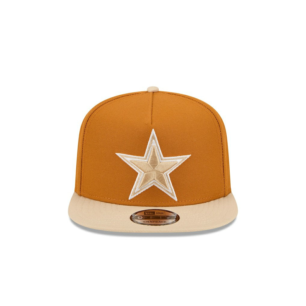 Dallas Cowboys New Era Two-Tone Color Pack A-Frame 9FIFTY Snapback Hat Brown/Light Beige - NFL