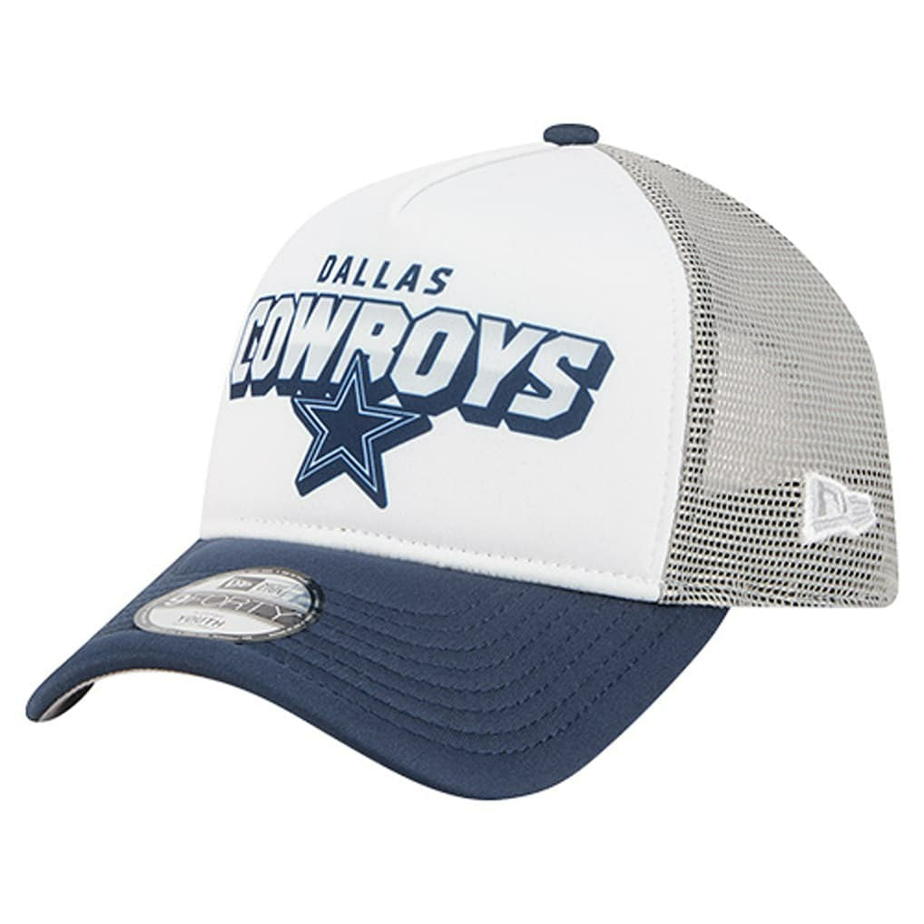 Dallas Cowboys New Era Youth Streak 9FORTY A-Frame Adjustable Hat White/Navy - NFL