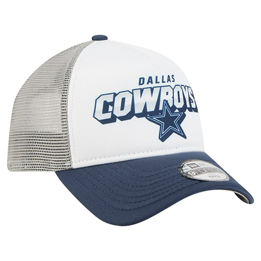 Dallas Cowboys New Era Youth Streak 9FORTY A-Frame Adjustable Hat White/Navy - NFL