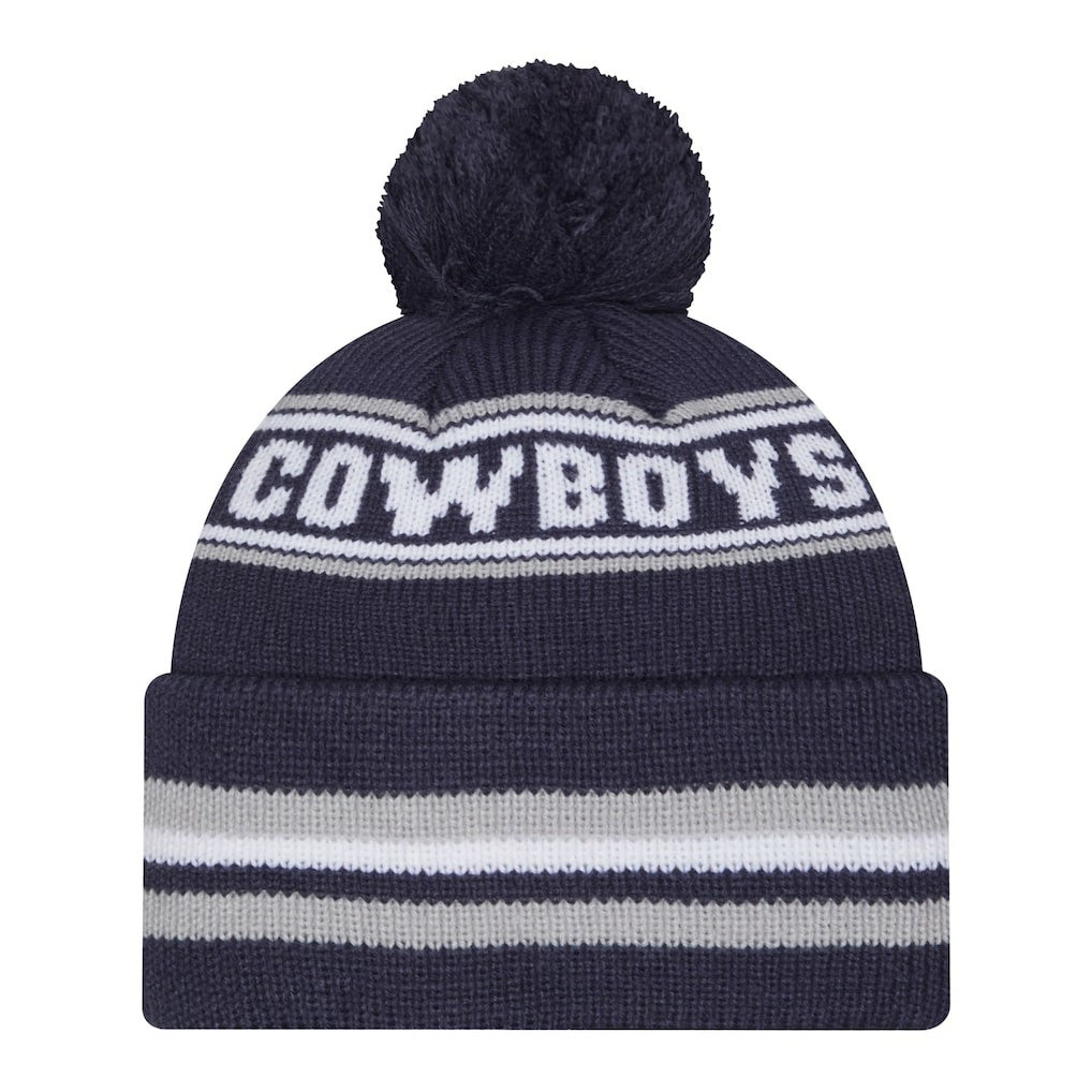 Dallas Cowboys New Era Youth Classic Cuffed Knit Hat with Pom Navy - NFL