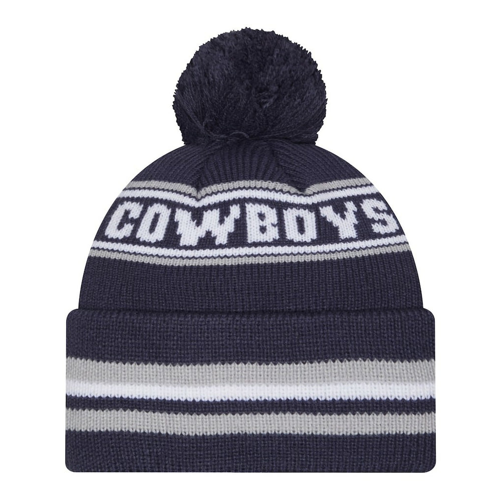 Dallas Cowboys New Era Youth Classic Cuffed Knit Hat with Pom Navy - NFL