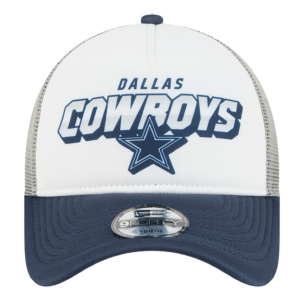 Dallas Cowboys New Era Preschool Streak A-Frame 9FORTY Adjustable Hat White/Navy - NFL