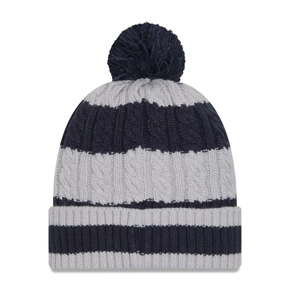 Dallas Cowboys New Era Women's Braided Cuffed Knit Hat with Pom Navy - NFL
