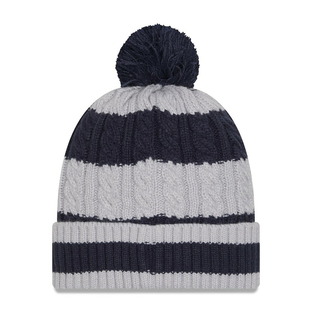 Dallas Cowboys New Era Women's Braided Cuffed Knit Hat with Pom Navy - NFL