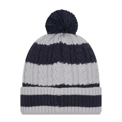 Dallas Cowboys New Era Women's Braided Cuffed Knit Hat with Pom Navy - NFL