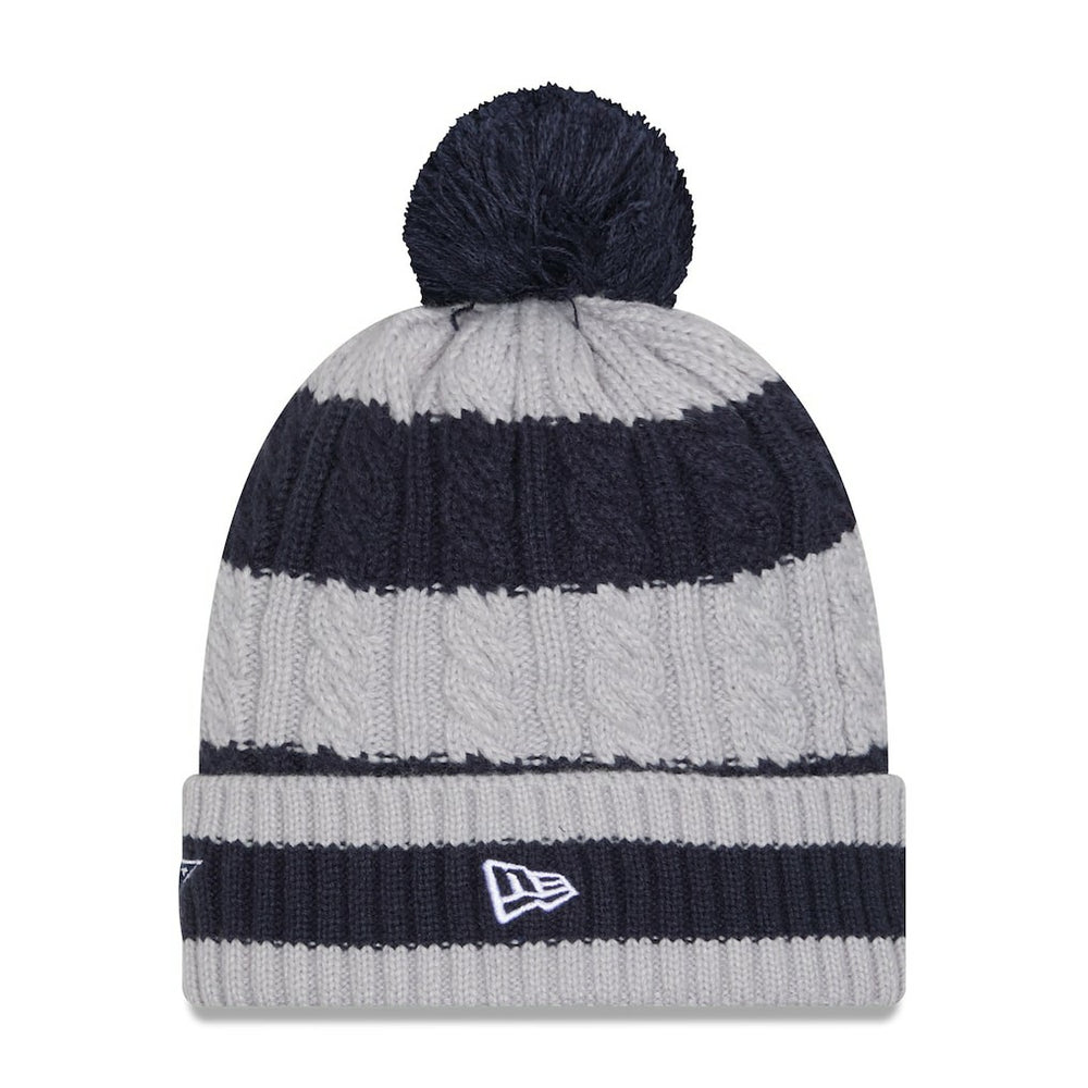 Dallas Cowboys New Era Women's Braided Cuffed Knit Hat with Pom Navy - NFL