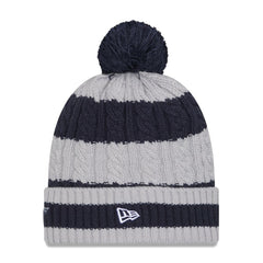 Dallas Cowboys New Era Women's Braided Cuffed Knit Hat with Pom Navy - NFL