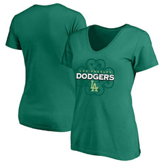 Los Angeles Dodgers Profile Women's Plus Size Celtic V-Neck T-Shirt Clearance