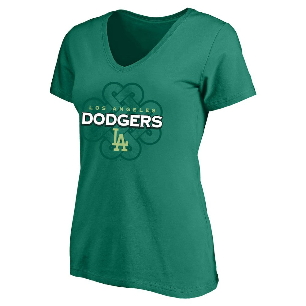 Los Angeles Dodgers Profile Women's Plus Size Celtic V-Neck T-Shirt Clearance