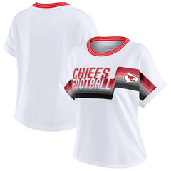 Kansas City Chiefs WEAR by Erin Andrews Women's Cropped Center Stripe Dolman T-Shirt White - NFL