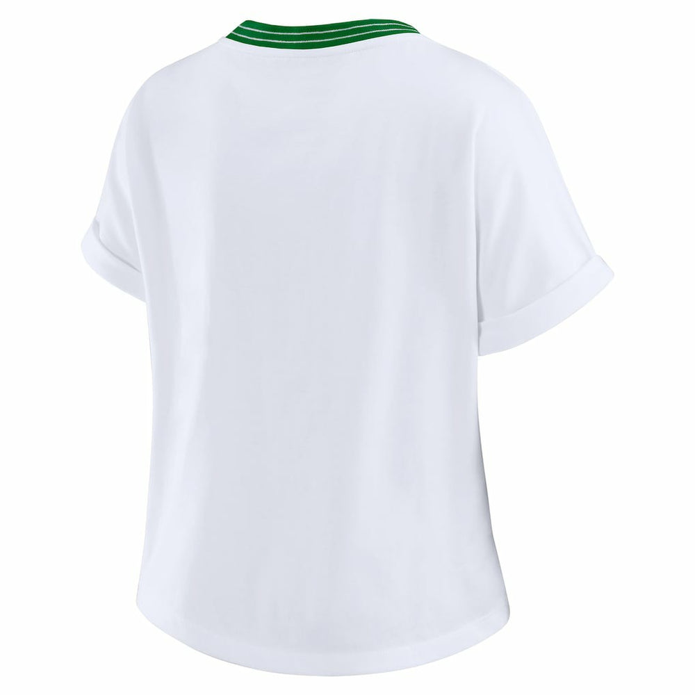 Philadelphia Eagles WEAR by Erin Andrews Women's Cropped Center Stripe Dolman T-Shirt White - NFL