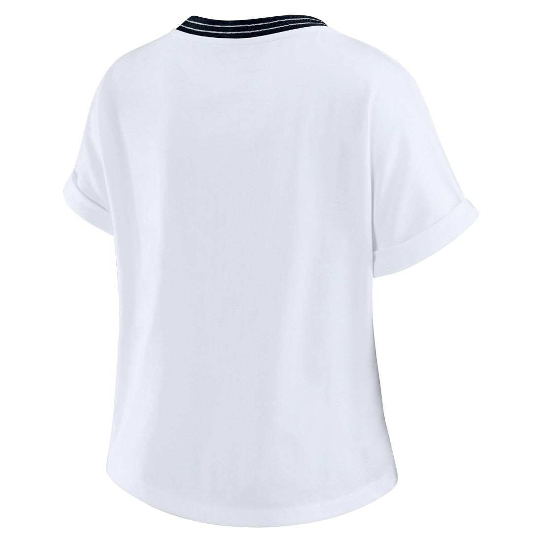 Houston Texans WEAR by Erin Andrews Women's Cropped Center Stripe Dolman T-Shirt White - NFL