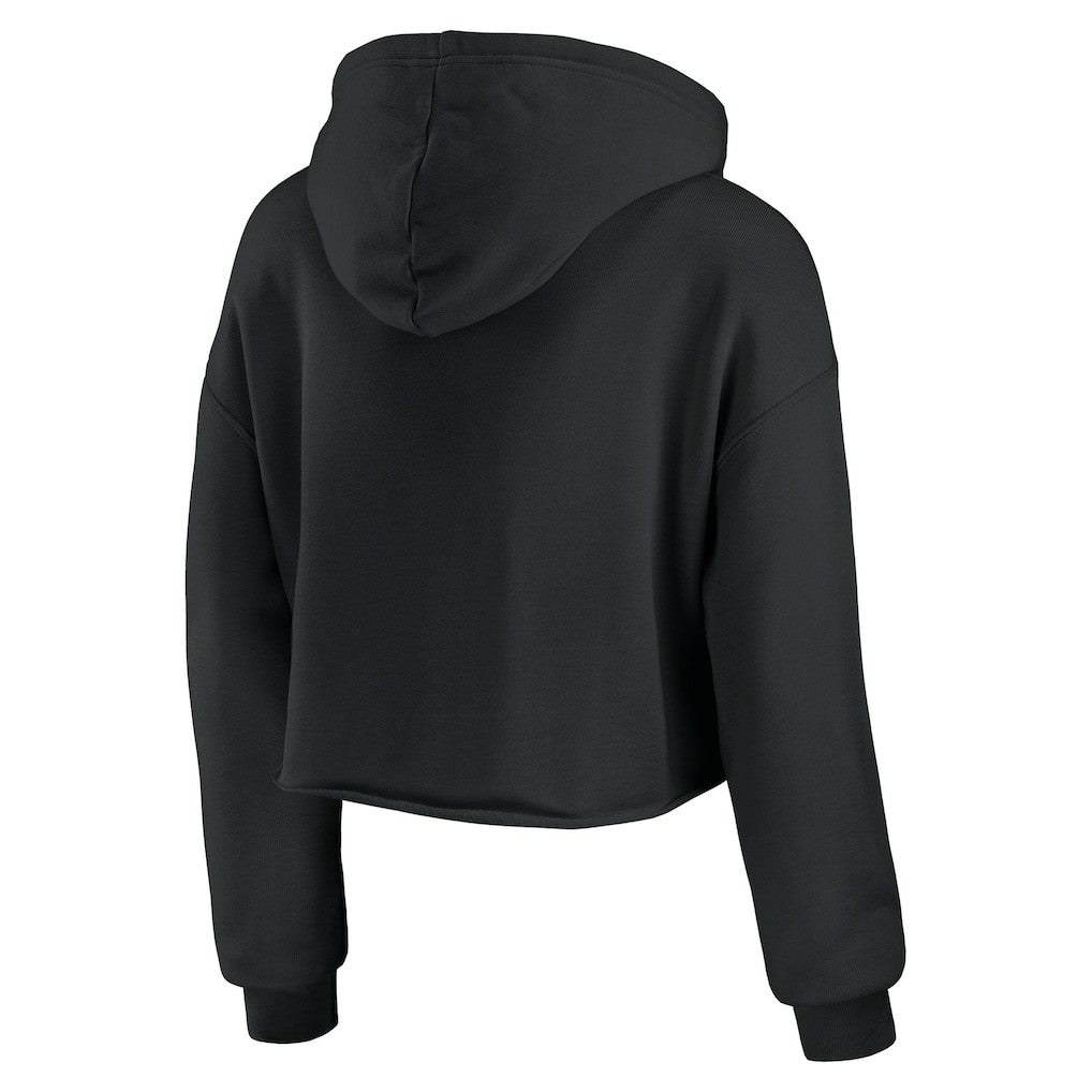 Atlanta Falcons WEAR by Erin Andrews Women's Domestic Cropped Pullover Hoodie Black - NFL