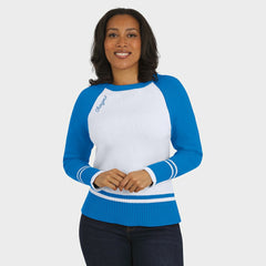 Los Angeles Chargers WEAR by Erin Andrews Women's Colorblock Raglan Sweater White/Powder Blue - NFL