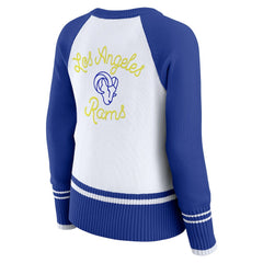 Los Angeles Rams WEAR by Erin Andrews Women's Colorblock Raglan Sweater White/Royal - NFL