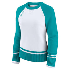 Miami Dolphins WEAR by Erin Andrews Women's Colorblock Raglan Sweater White/Aqua - NFL