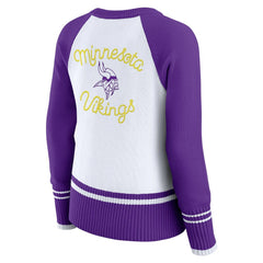 Minnesota Vikings WEAR by Erin Andrews Women's Colorblock Raglan Sweater White/Purple - NFL