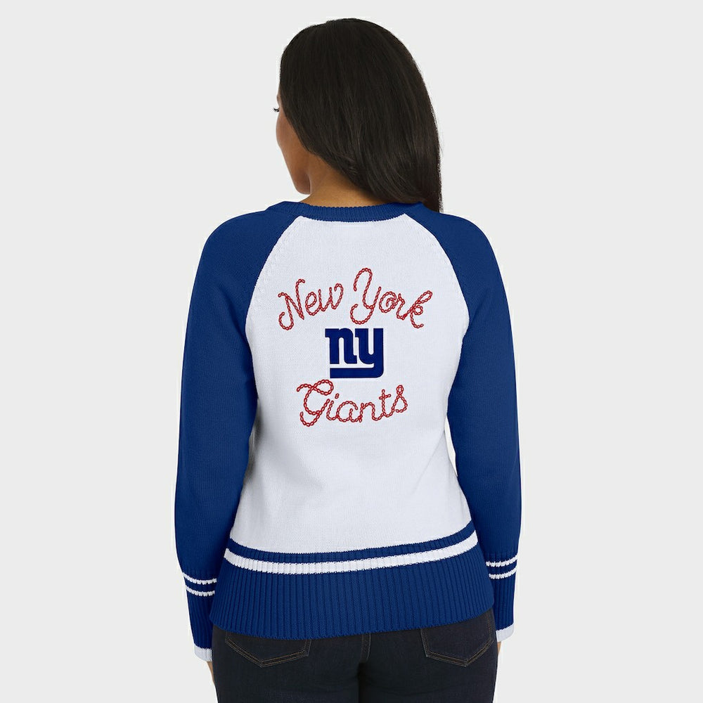 New York Giants WEAR by Erin Andrews Women's Colorblock Raglan Sweater White/Royal - NFL