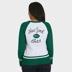 New York Jets WEAR by Erin Andrews Women's Colorblock Raglan Sweater White/Green - NFL