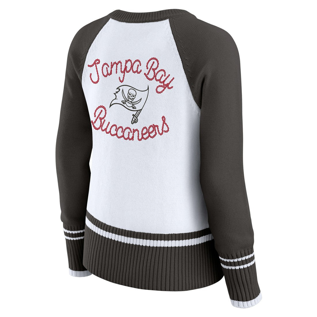 Tampa Bay Buccaneers WEAR by Erin Andrews Women's Colorblock Raglan Sweater White/Pewter - NFL