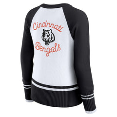 Cincinnati Bengals WEAR by Erin Andrews Women's Colorblock Raglan Sweater White/Black - NFL