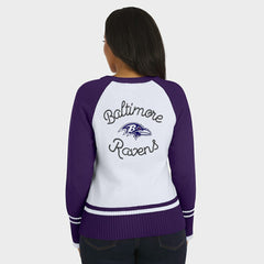 Baltimore Ravens WEAR by Erin Andrews Women's Colorblock Raglan Sweater White/Purple - NFL