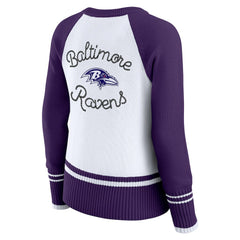 Baltimore Ravens WEAR by Erin Andrews Women's Colorblock Raglan Sweater White/Purple - NFL