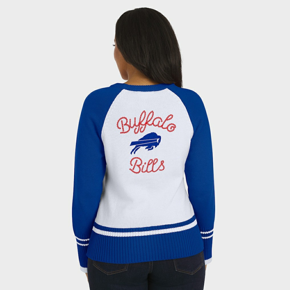 Buffalo Bills WEAR by Erin Andrews Women's Colorblock Raglan Sweater White/Royal - NFL