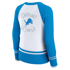 Detroit Lions WEAR by Erin Andrews Women's Colorblock Raglan Sweater White/Blue - NFL