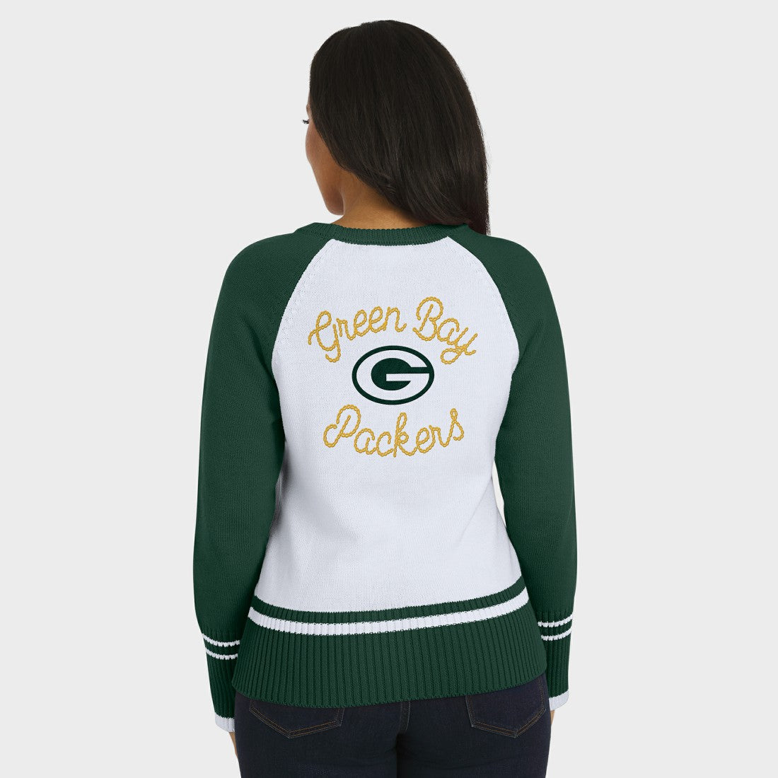 Green Bay Packers WEAR by Erin Andrews Women's Colorblock Raglan Sweater White/Green - NFL