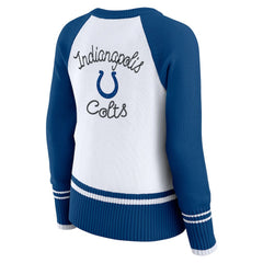 Indianapolis Colts WEAR by Erin Andrews Women's Colorblock Raglan Sweater White/Royal - NFL