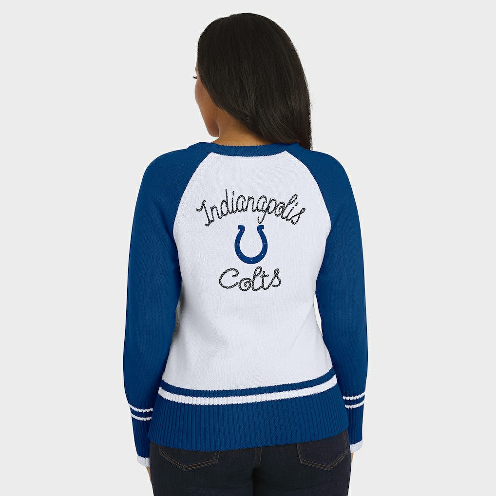Indianapolis Colts WEAR by Erin Andrews Women's Colorblock Raglan Sweater White/Royal - NFL