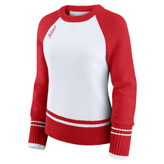 Atlanta Falcons WEAR by Erin Andrews Women's Colorblock Raglan Sweater White/Red - NFL