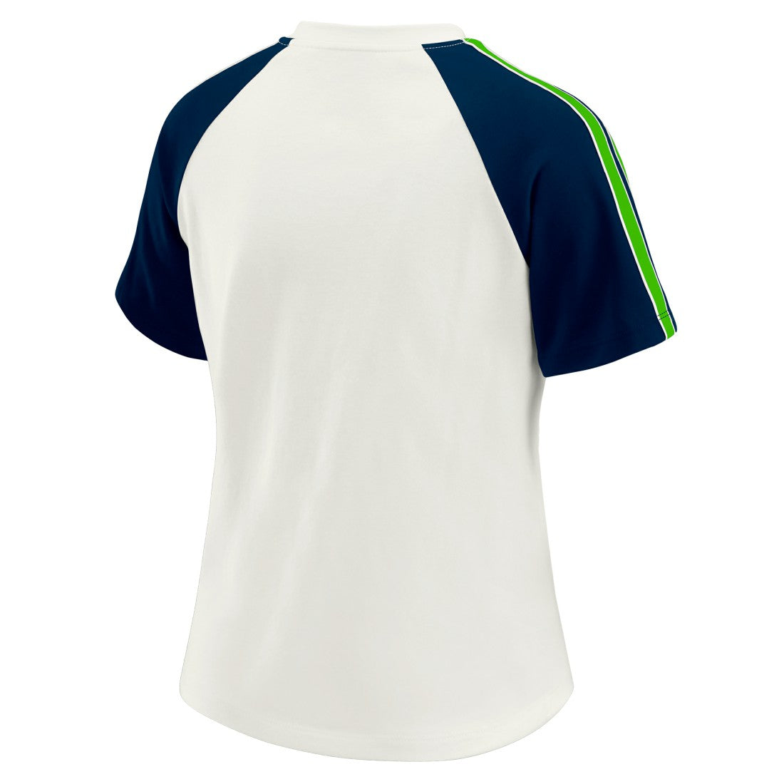 Seattle Seahawks WEAR by Erin Andrews Women's Sleeve Stripe Distressed Raglan T-Shirt White - NFL