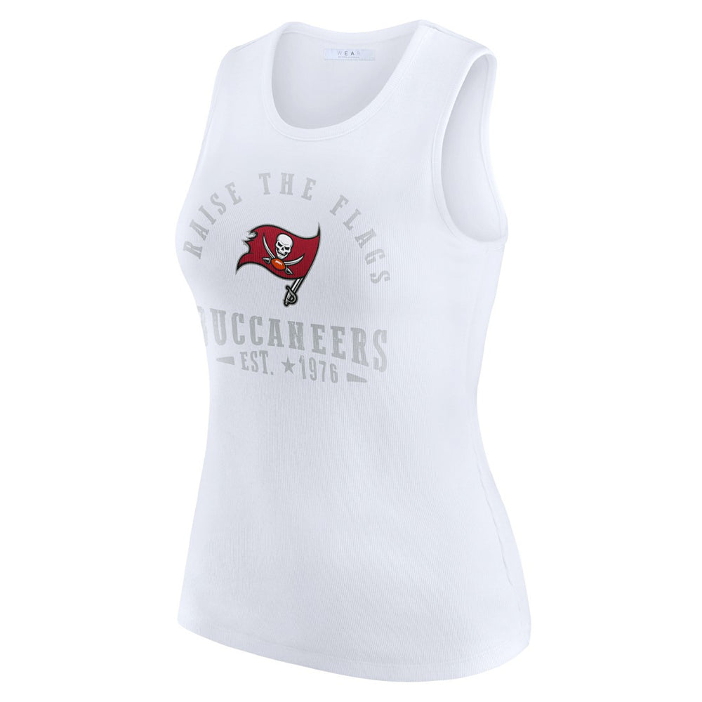 Tampa Bay Buccaneers WEAR by Erin Andrews Women's Ribbed Graphic Tank Top White - NFL