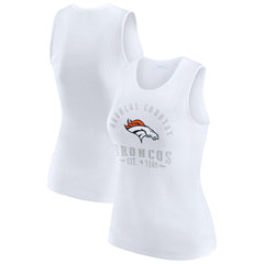 Denver Broncos WEAR by Erin Andrews Women's Ribbed Graphic Tank Top White - NFL