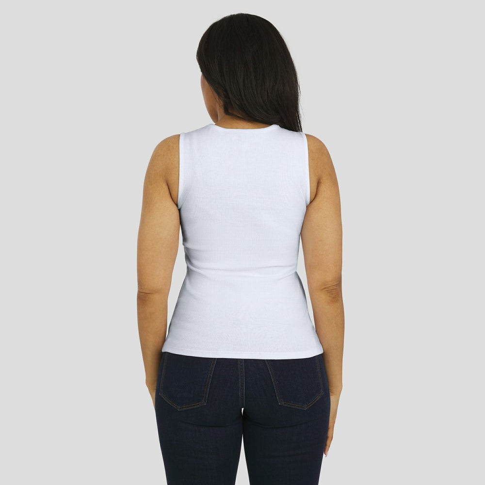 Denver Broncos WEAR by Erin Andrews Women's Ribbed Graphic Tank Top White - NFL