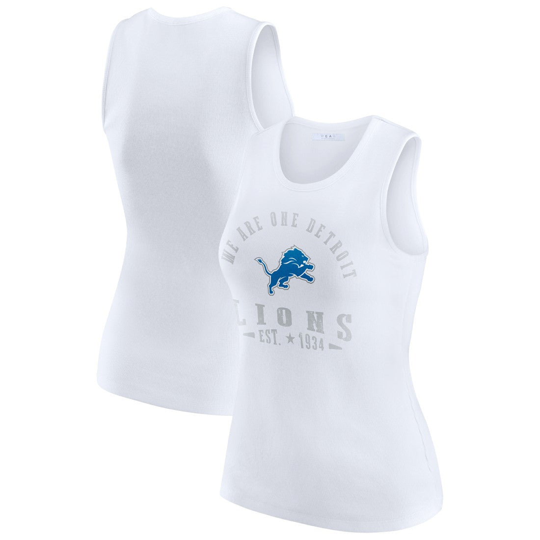 Detroit Lions WEAR by Erin Andrews Women's Ribbed Graphic Tank Top White - NFL