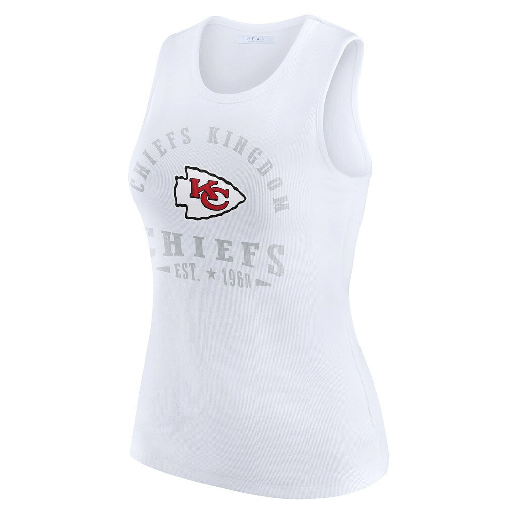 Kansas City Chiefs WEAR by Erin Andrews Women's Ribbed Graphic Tank Top White - NFL