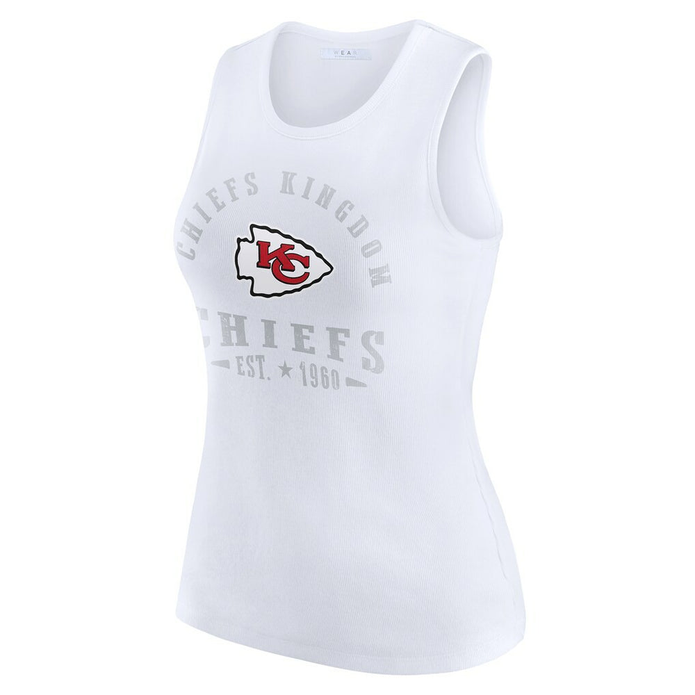 Kansas City Chiefs WEAR by Erin Andrews Women's Ribbed Graphic Tank Top White - NFL