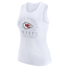 Kansas City Chiefs WEAR by Erin Andrews Women's Ribbed Graphic Tank Top White - NFL