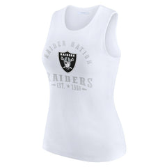 Las Vegas Raiders WEAR by Erin Andrews Women's Ribbed Graphic Tank Top White - NFL